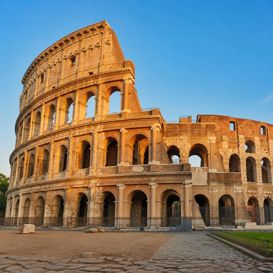 The Colosseum in Rome at golden hour