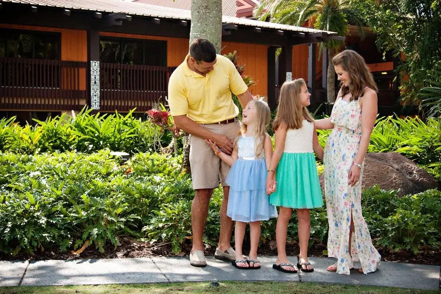 Family photo at Disney's Polynesian Village Resort