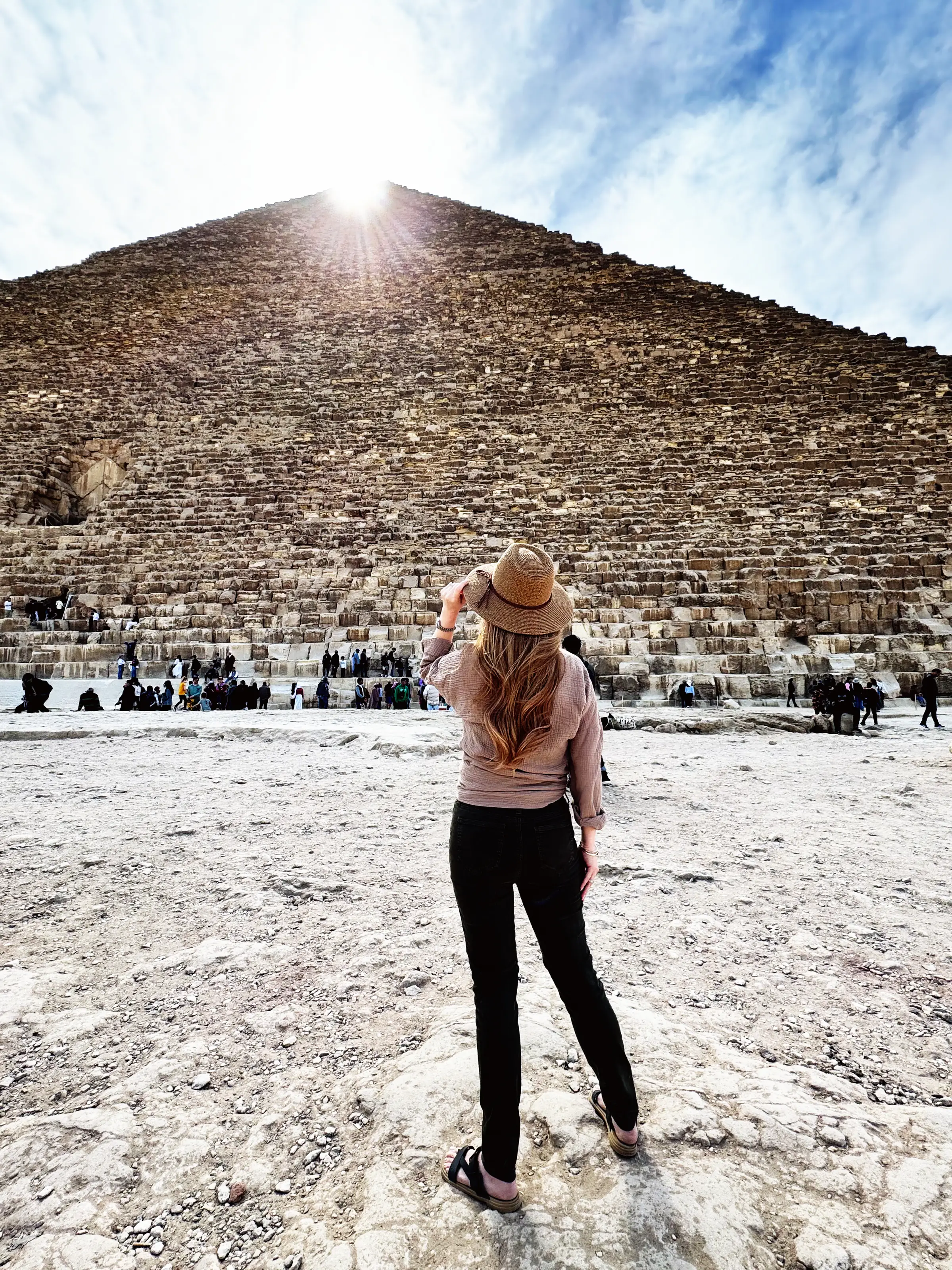The Great Pyramid of Giza against a clear sky